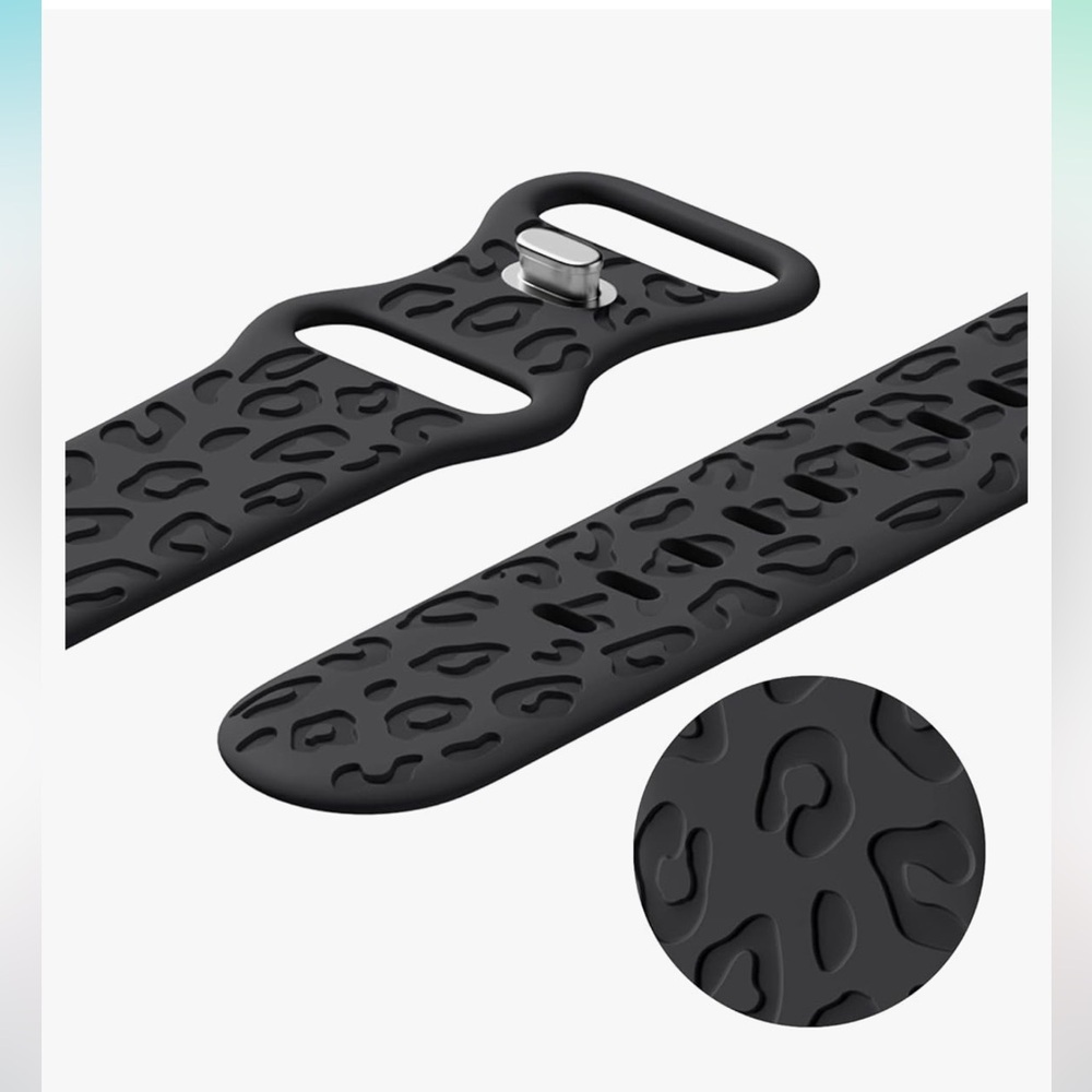 Black Leopard Apple Watch Band - Picture 2 of 6